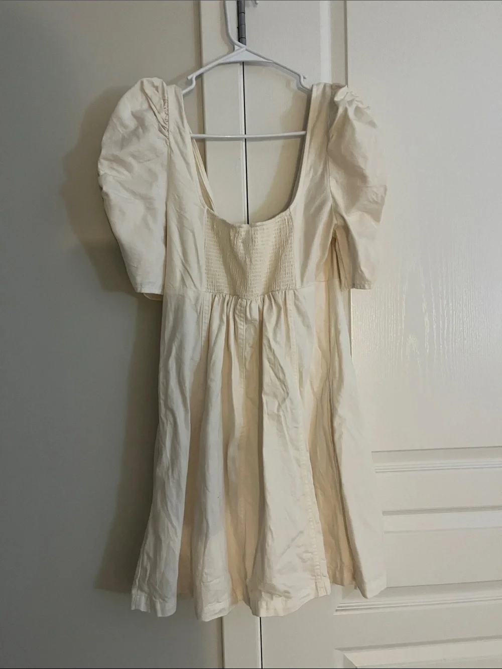 Free People Cheyenne Denim Mini Dress Cream Size Medium